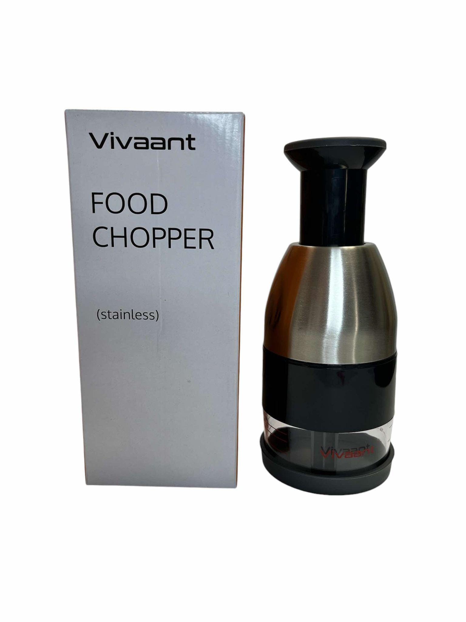 Hand Chopper for Vegetables - Silver/Black Vivaant, Great Gift Idea