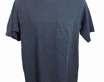 Vintage T-shirt Fruit Of The Loom, Size Medium, Dark Blue with Pocket