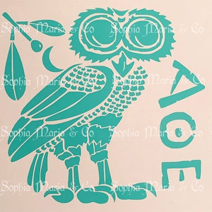 Athena Owl Vinyl Decal - Ancient Greek Decal