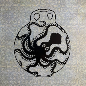 Calcomanía de vinilo de pulpo - Tarro de estribo minoico con pulpo