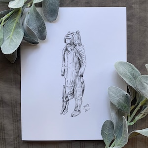 Lion-Man Paleolithic Figurine Art Print - Stone Age Carving of Lion-Man Giclee Print