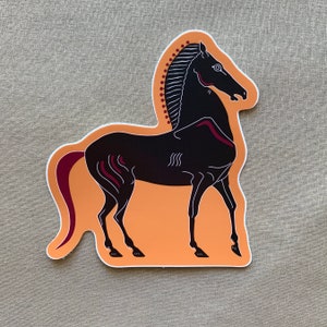 Greek Horse Vinyl Sticker - Inspired by the Ancient Greek Kylix Pottery Horse Design