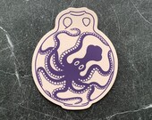Octopus Vinyl Sticker - Minoan Stirrup Jar with Octopus - Purple
