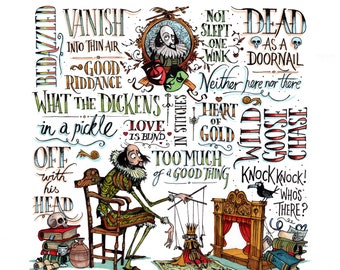 Shakespeare Phrases/ Giclee fine art print