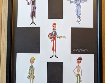 Framed David Bowie Postcard Print set