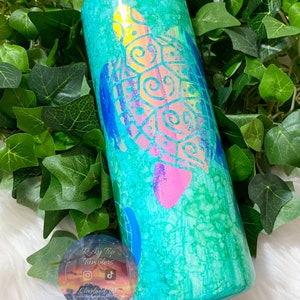 Sea Turtle Tumbler: Handmade Stainless Steel Ocean Cup