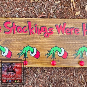 Mean One-The Stockings Were Hung Wall Mount Stocking Holder