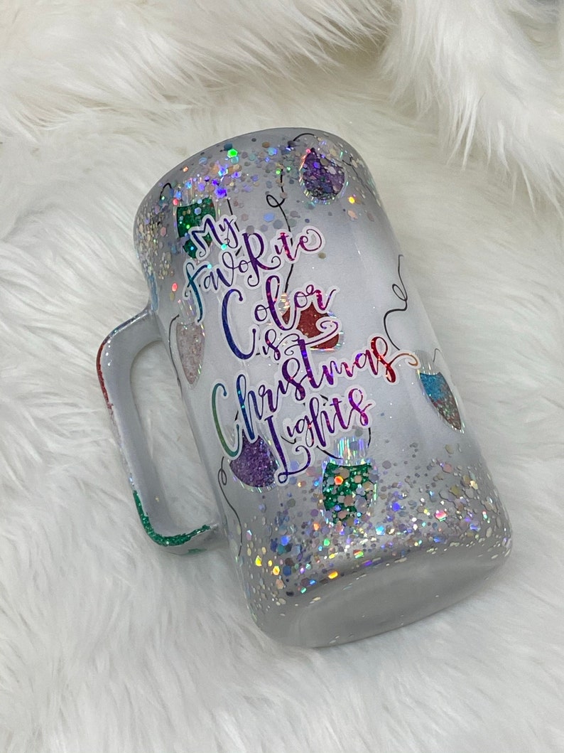 My Favorite Color is Christmas Lights Tumbler Etsy