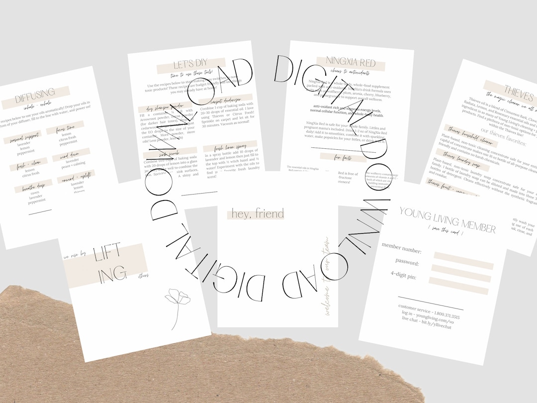 Young Living New Member Kit Printable Minimal Starter Kit Pack Simple, Neutral