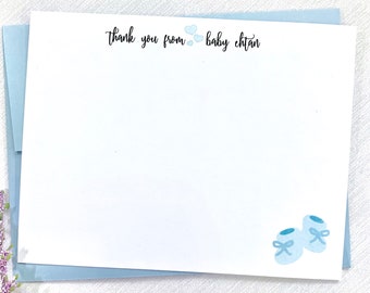 Baby shower thank you notes, baby stationery, nursery thank you cards, gift for baby - set of 10