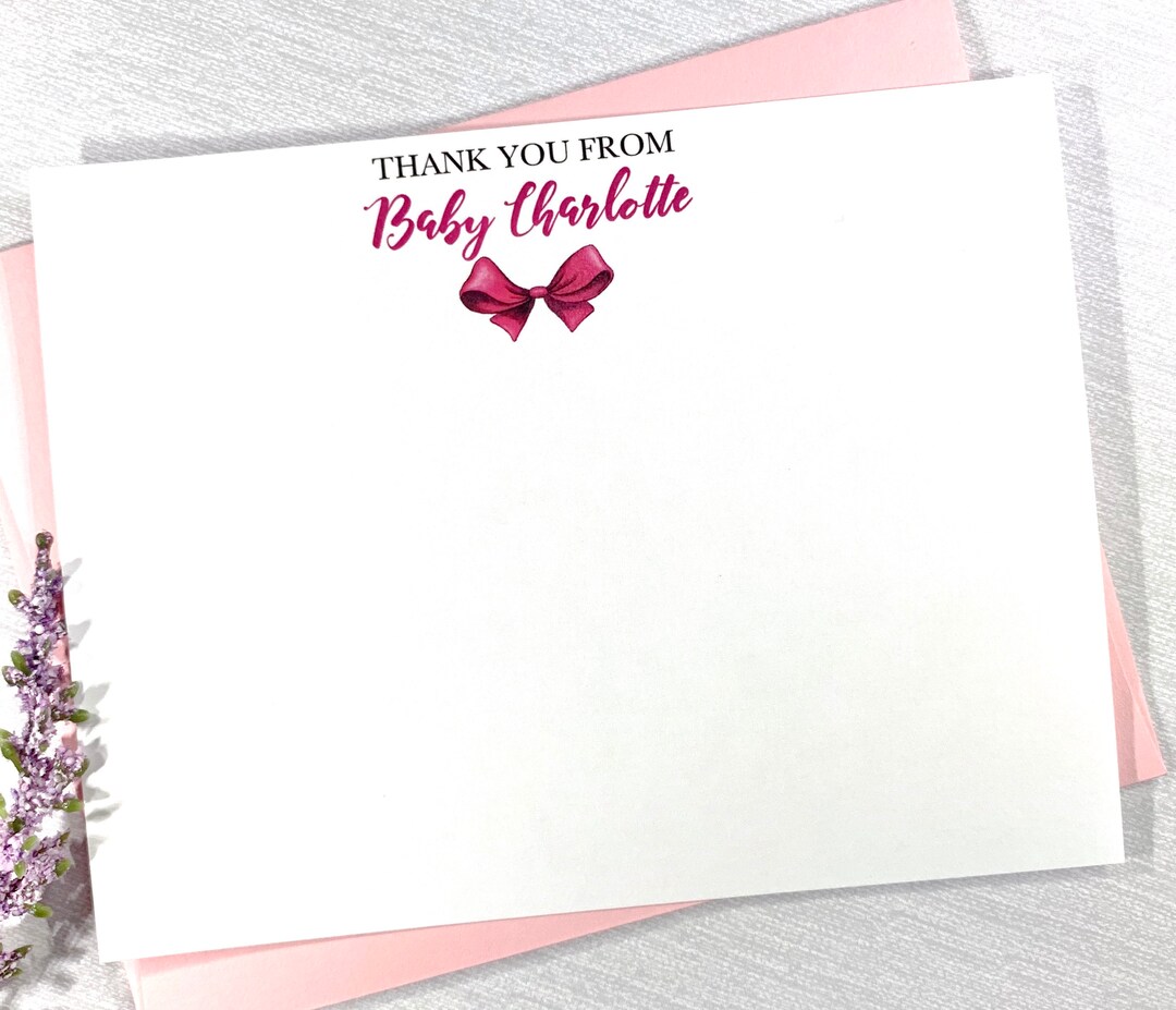 Baby Shower Thank You Notes Baby Girl Stationery Baby Shower - Etsy