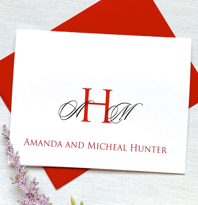 Monogrammed Thank You Cards Wedding Cards Wedding Gift Etsy