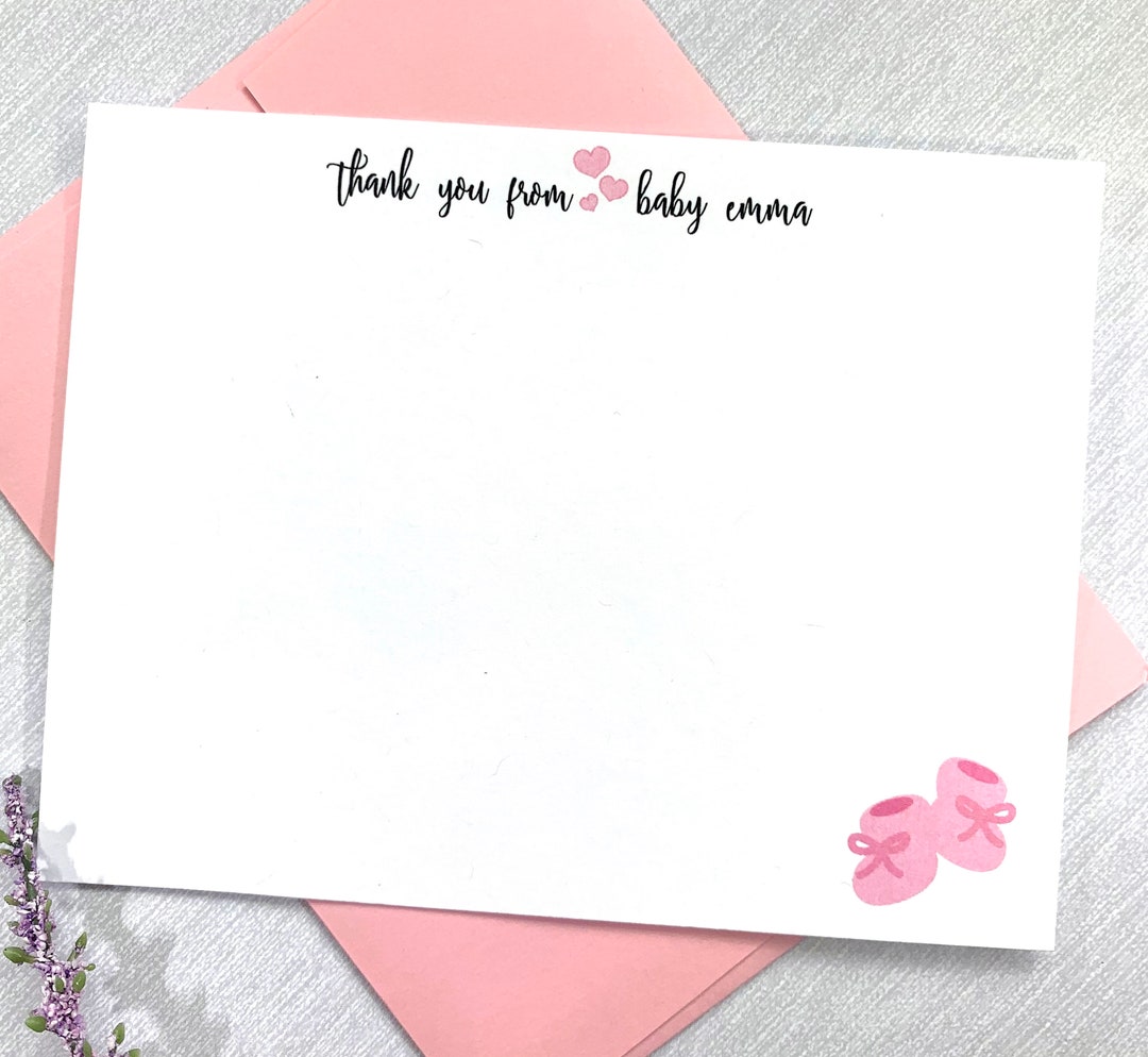 Baby Girl Stationery Set, Baby Shower Thank You Cards, Baby Shower Gift