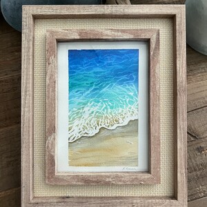 Original Art Watercolor Seascape Ocean Painting Beach House Decor Coastal Gift Framed