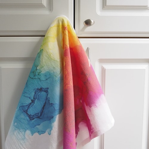 Rainbow Flour Sack Towel/tea Towel Etsy