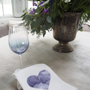 Light Purple Heart Flour Sack Towel/Tea Towel Original Alcohol Ink