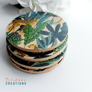 Wooden Coaster Set | Cheetah Design Set Of 4 Handmade Decoupage