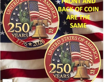 Challenge Coin: America's 250th Anniversary #4 Liberty Bell Flag