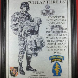 NICE or BETTER U.S. Army Paratrooper Airborne "Cheap Thrills" Special Forces All Groups Available Personalized (with Airborne Coin Option)