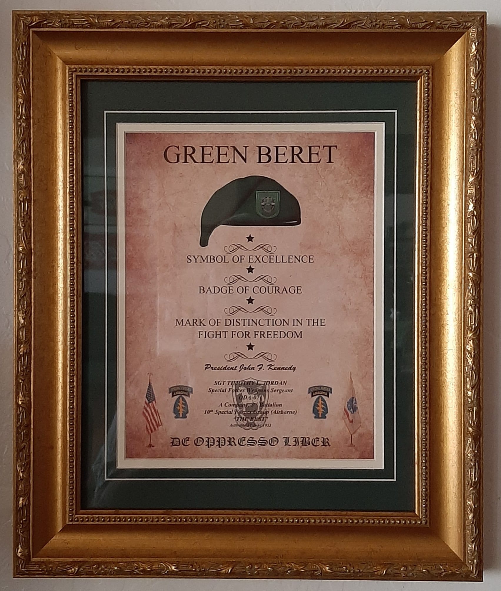 BEST Army Special Forces JFK Green Beret Quote Aged Parchment Etsy