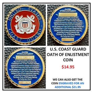 Challenge Coin: Oath of Enlistment-U.S. Coast Guard (Engraving Available)