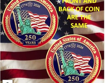 Challenge Coin: America's 250th Anniversary #2 Liberty Flag