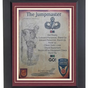 BEST U.S. Army Paratrooper Airborne "The Jumpmaster" 82nd 509th 173rd 25th ID Ranger Special Forces PERSONALIZED (with Airborne Coin Option)