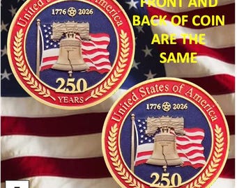 Challenge Coin: America's 250th Anniversary #5 Liberty Bell Flag