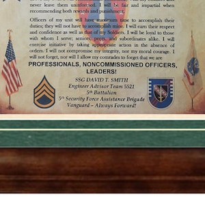 BEST U.S. Army NCO Creed of the Noncommissioned Officer Aged Parchment ...