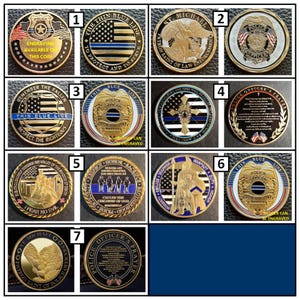 Challenge Coin: Police / Law Enforcement CHOICE of 7 Different Coins