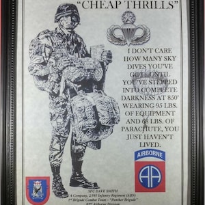 NICE or BETTER U.S. Army Paratrooper Airborne "Cheap Thrills" 82nd Airborne Division Personalized (with Airborne Coin Option)