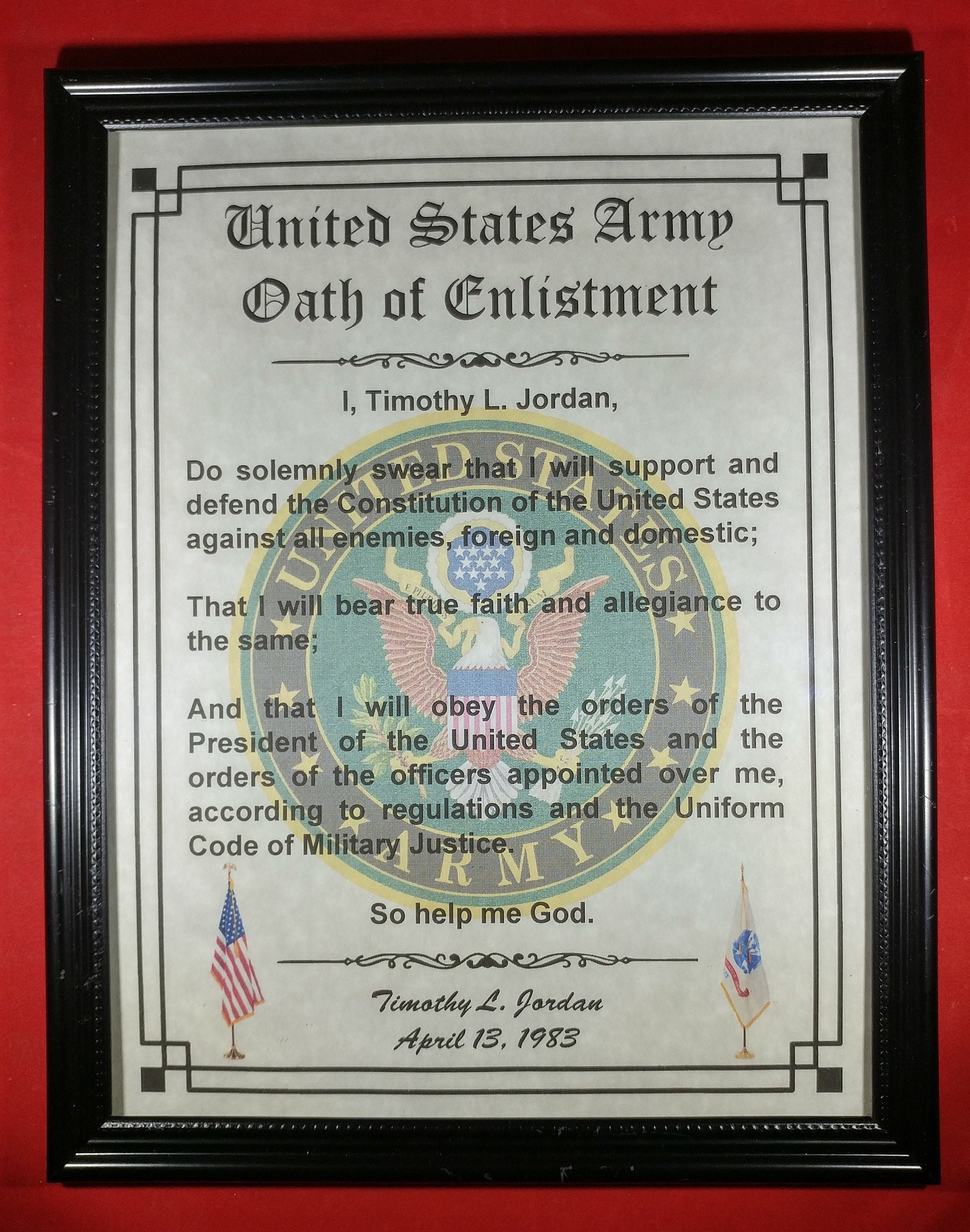 Oath of Enlistment Certificate: U.S. Army PERSONALIZED with | Etsy Oath of Enlistment Certificate: U.S. Army PERSONALIZED with | Etsy