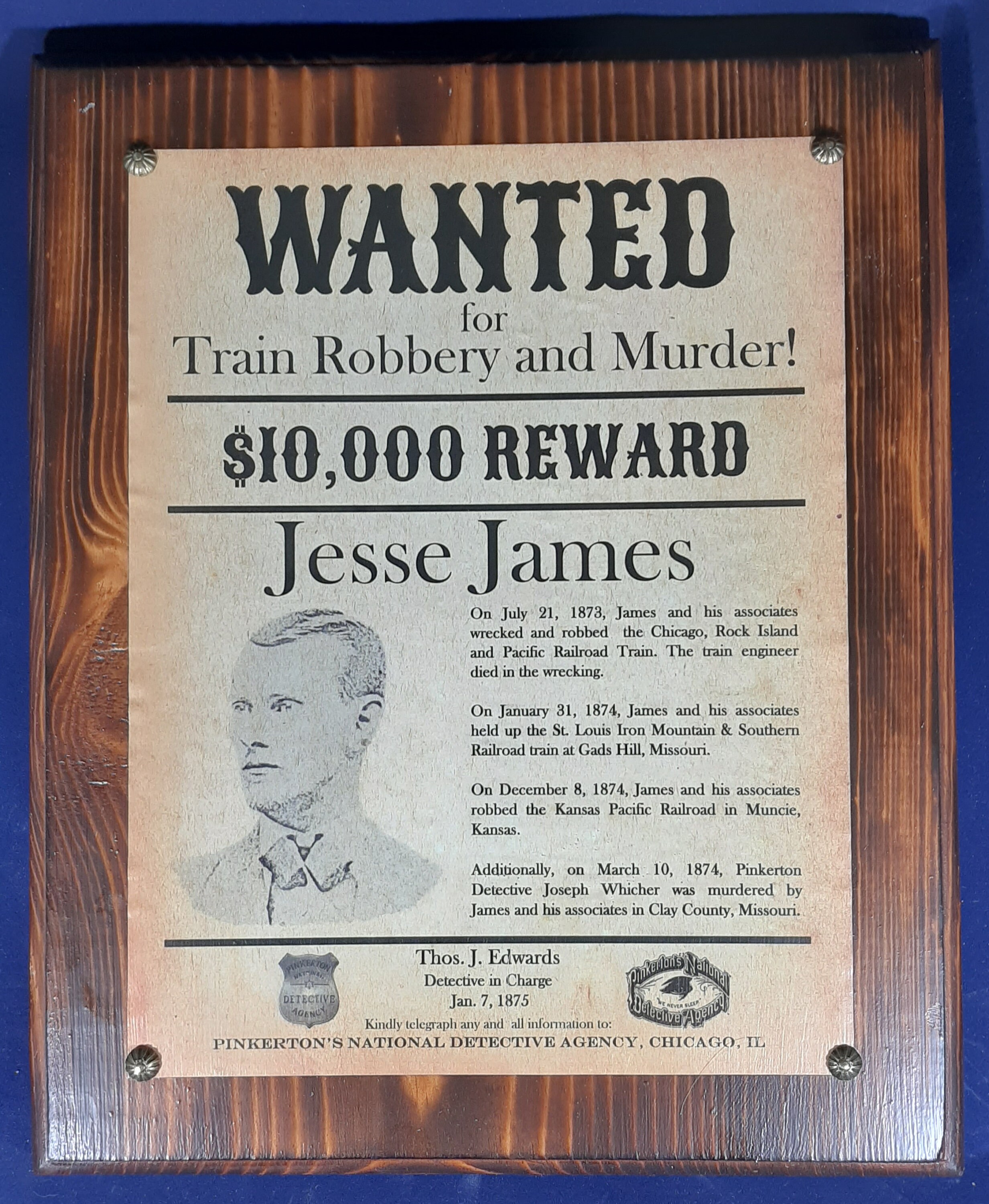 Jesse James Wanted Poster | RARE $25,000 REWARD JESSE JAMES DEAD OR ...