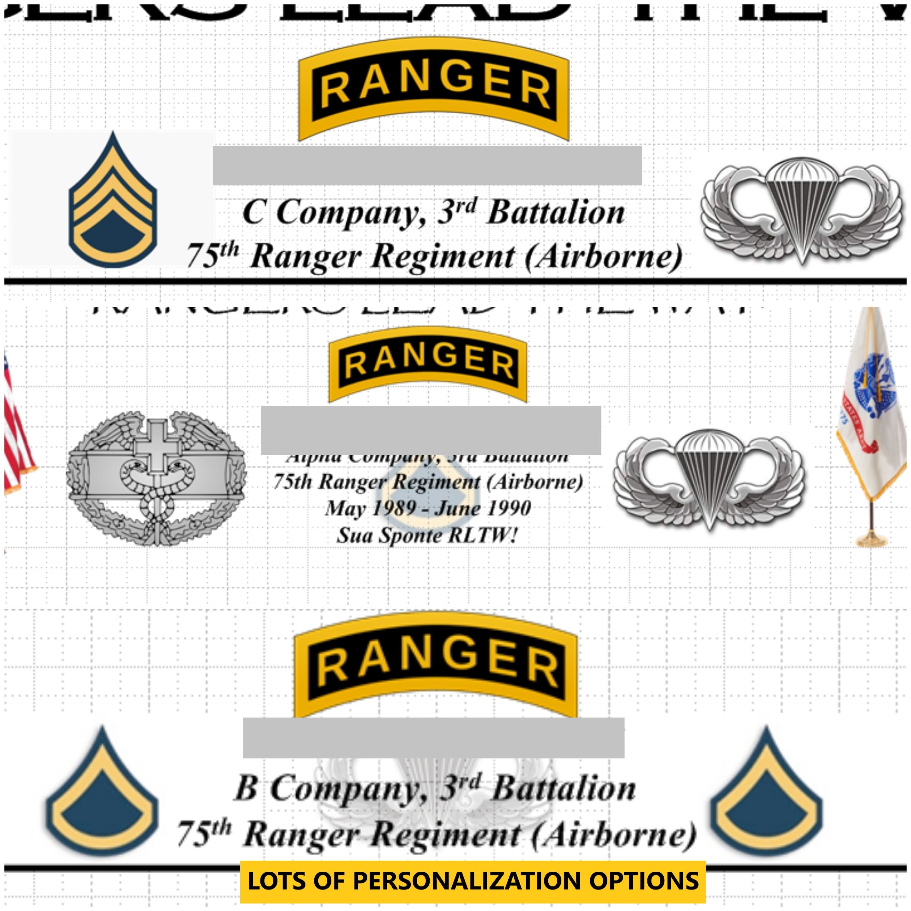 BETTER Army Ranger Creed Choice of Battalions / Units Aged Etsy