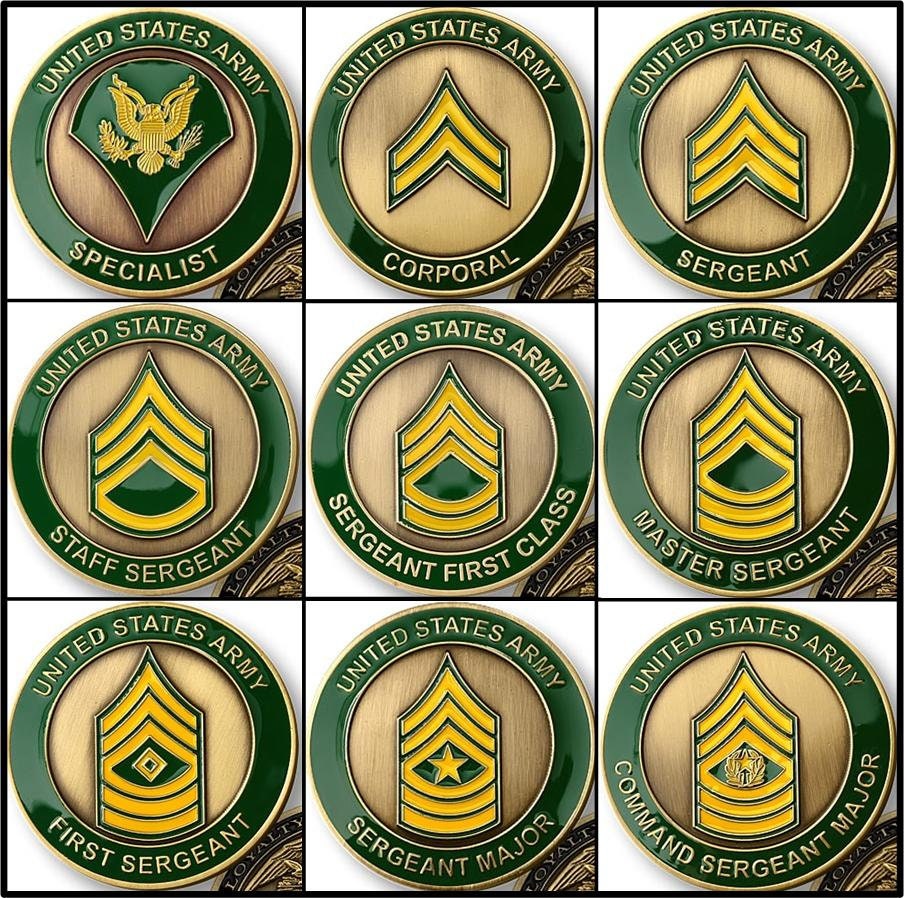 Challenge Coin US Army Enlisted Ranks E4E9 ENGRAVING Etsy