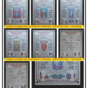 NICE or BETTER U.S. Army Paratrooper Airborne Creed: All Units Available Personalized (with Airborne Coin Option)