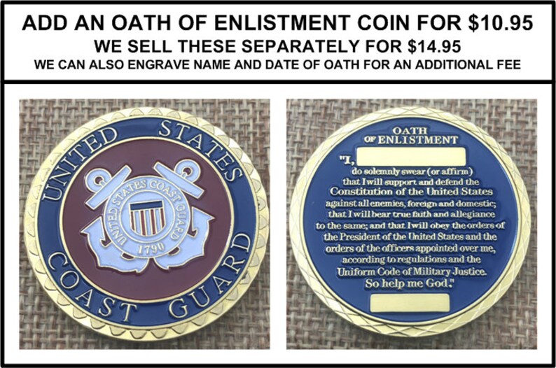 BEST Oath of Enlistment Certificate U.S. Coast Guard Etsy