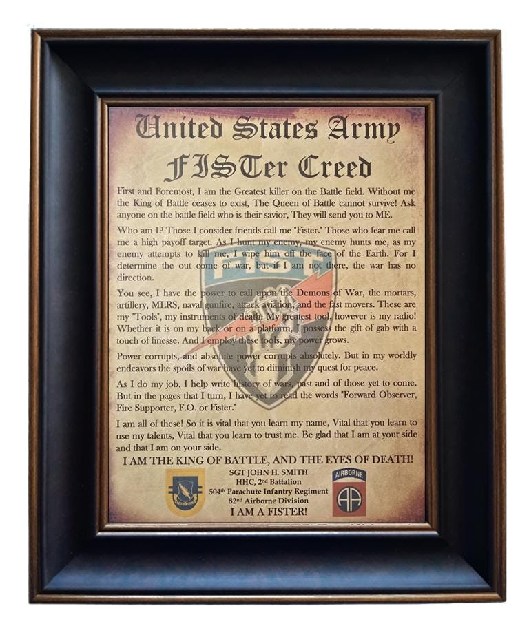 BETTER U.S. Army Fister Creed Forward Observer Aged Parchment