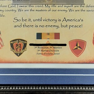 BEST Marine Corps Rifleman's Creed Aged Parchment Framed | Etsy