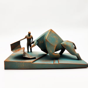 Bull fighting Statue Matador from Dune - Interior Decor Handmade