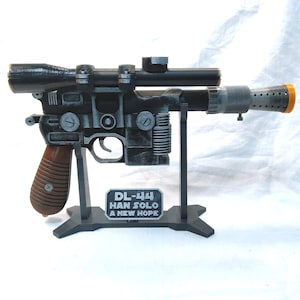 Han Solo DL-44 Blaster with Stand - Prop Cosplay Handmade