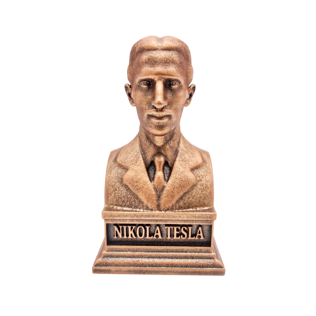 Nikola Tesla Gestorben Nikola Tesla Büste – Kaltgussbronze, 19,5cm Hoch, Perfektes Geschenk Nikola Tesla Ehefrau