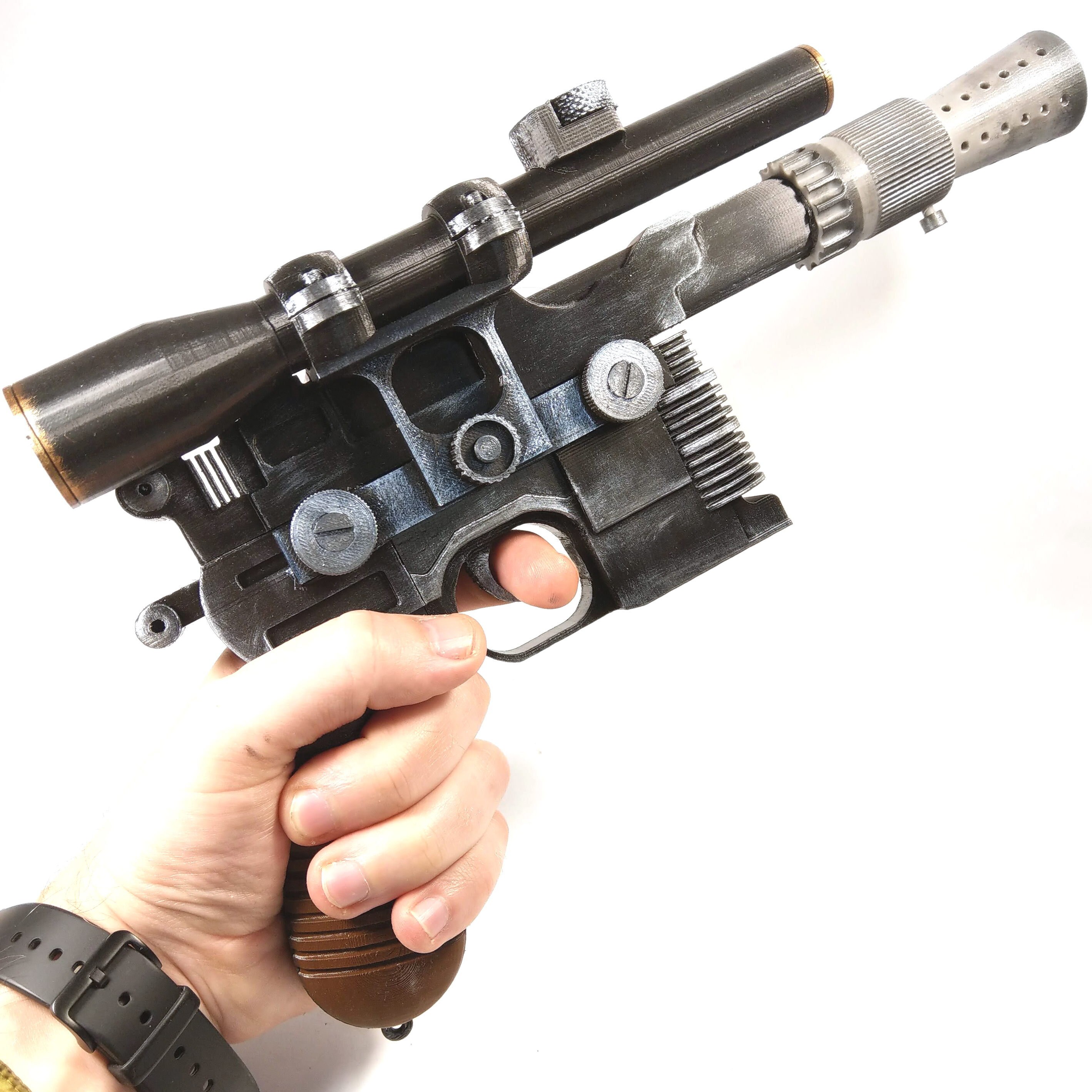 Han Solo DL44 Blaster with Stand Star Wars Prop Cosplay Etsy