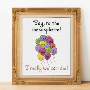 Adventure Time Balloons Cross-Stitch Pattern: Funny Morbid Quote (PDF Pattern)