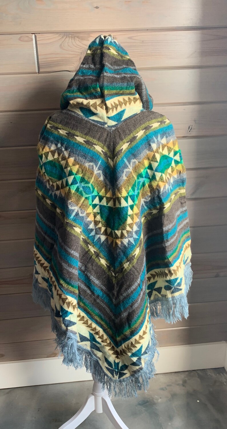 Adult Alpaca Wool Poncho V Style