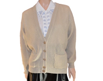 Vintage cardigan Beige acrylic sweater