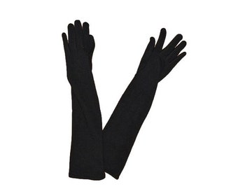 Full Finger Black Hand Gloves Opera Islamic Muslim Evening Burlesque women 