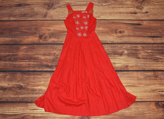Linen dirndl dress Cottagecore dress Size 38
