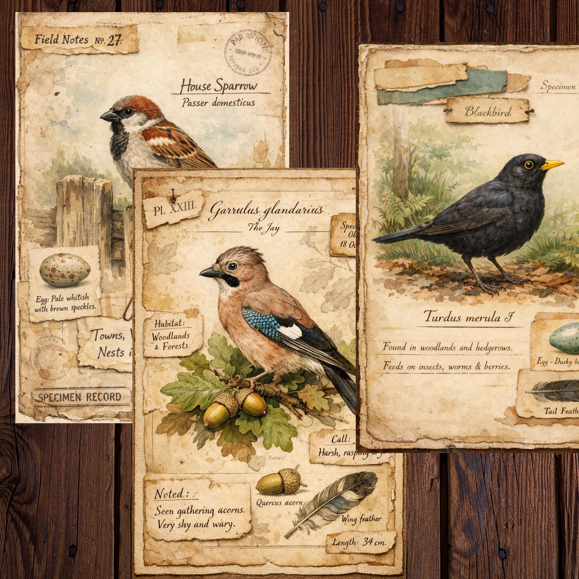 Forest Bird Journal Kit Vintage Ornithology Pages Ephemera Bundle forest-bird-journal-kit-vintage-ornithology-pages-ephemera-bundle