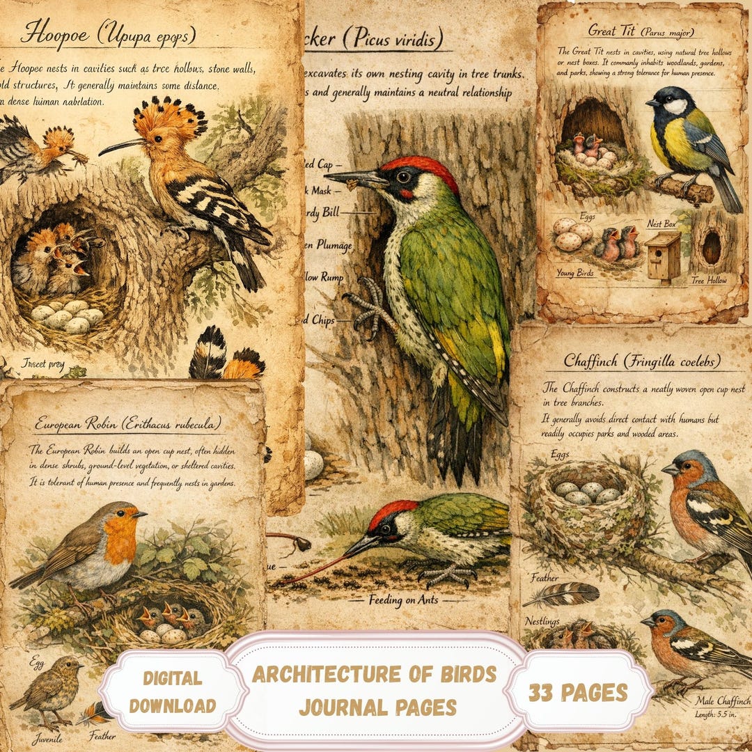 Woodland Birds Vintage Naturalist Journal Ornithology Pages Bird Junk woodland-birds-vintage-naturalist-journal-ornithology-pages-bird-junk